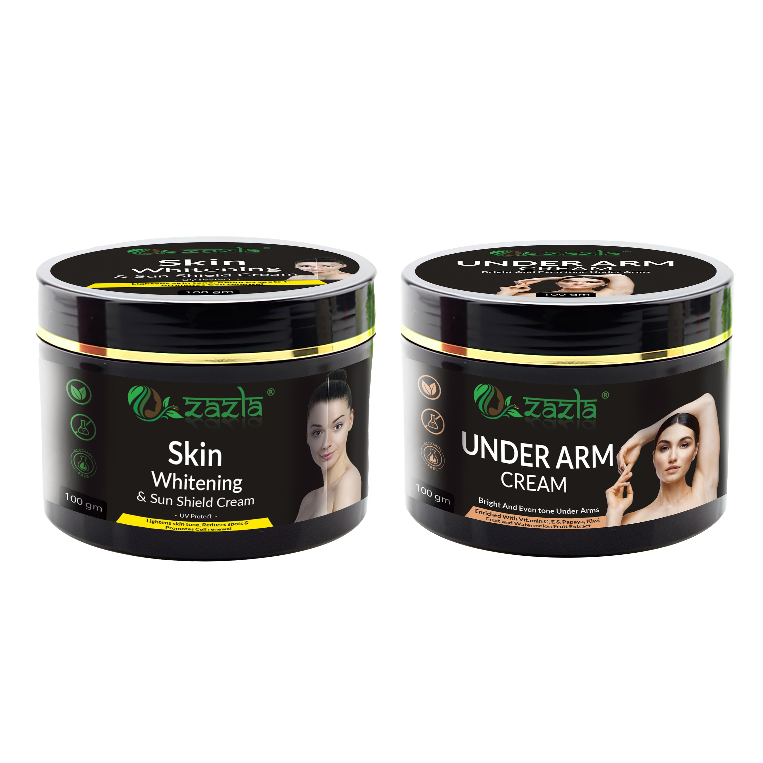 Zazla Skin Whitening + Underarm Cream Combo Pack (100g Each)